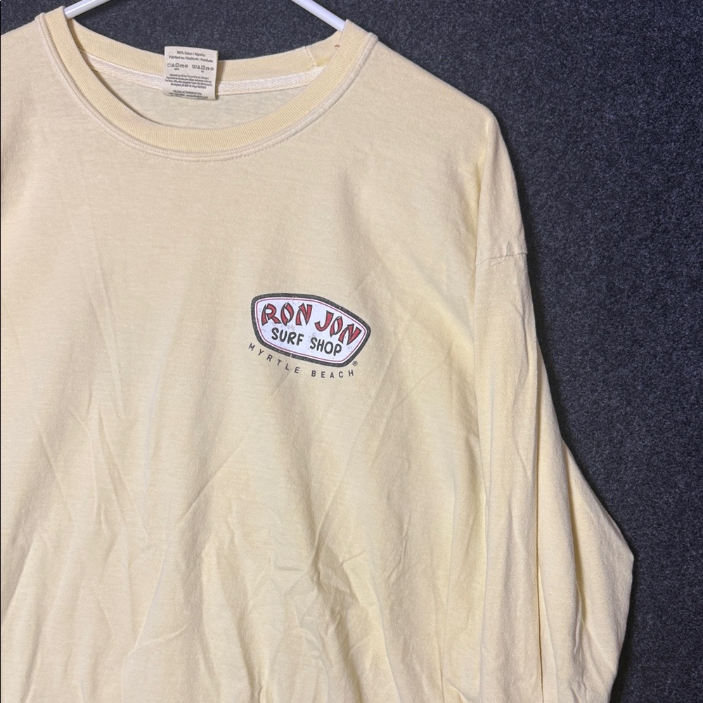 Ron Jon Surfboard Graphic Yellow Long Sleeve Tee XL - Picture 4 of 4